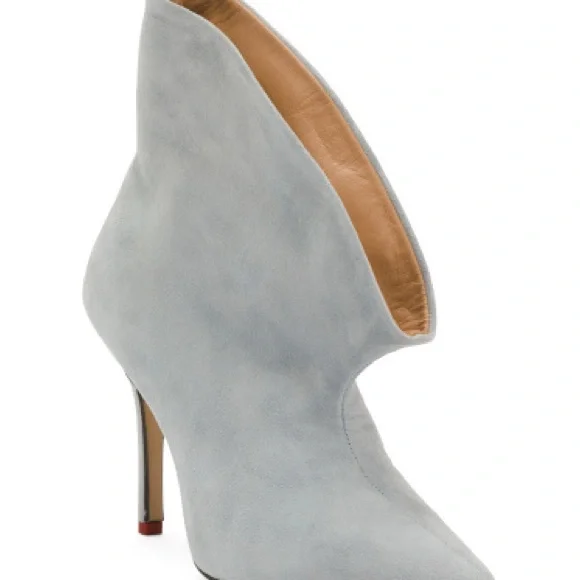 Beautiisole Chic Women's PowderBlue Heeled Boots, NEW - Picture 2 of 11